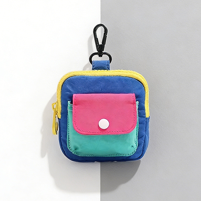 Color-Blocking Functional Small Square Bag 2026 New Model Coin Purse Mini Bag Pendant Coin Key Access Card Storage Bag