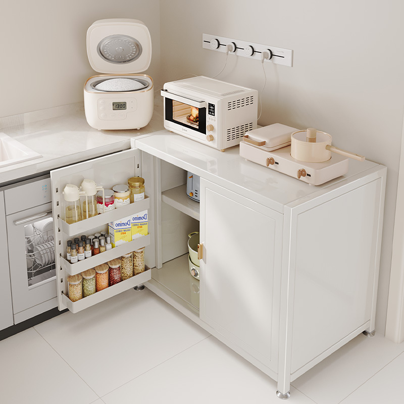 Chigo Kitchen Storage Rack, Floor-Standing Multi-Layer Slate Sideboard Storage Cabinet, Multifunctional Workbench, Wall-Mounted Storage Cabinet