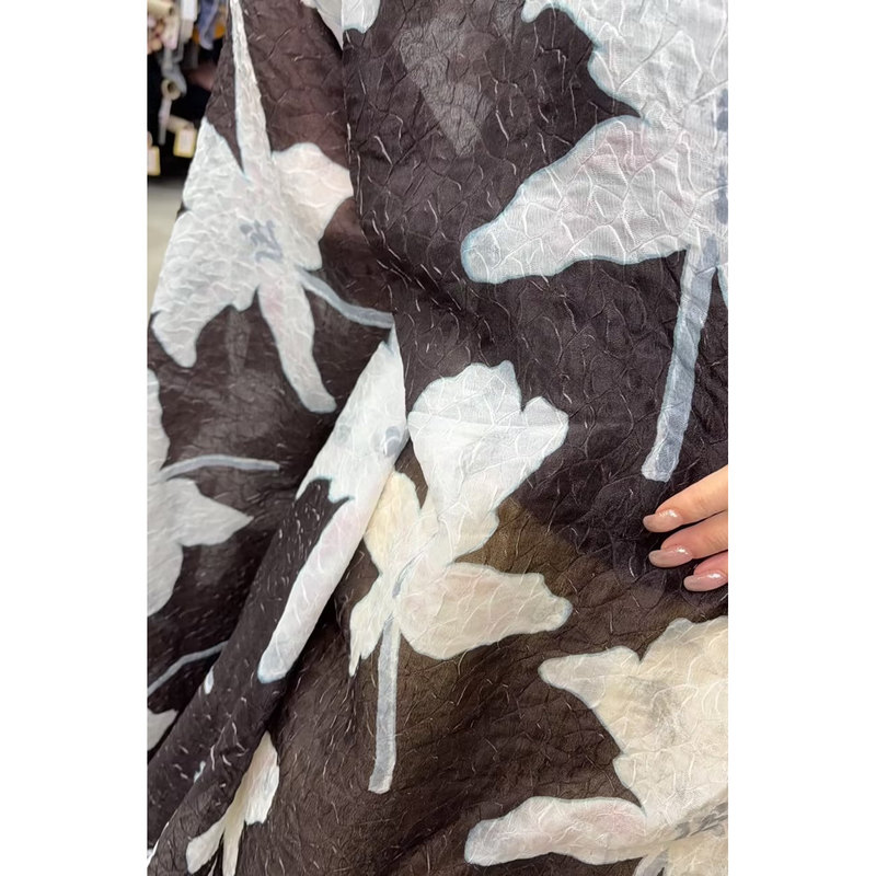 Arm.P 55 Silk 45Pa Organza Jacquard Chinese Fabric Width 135cm 130G/M Imported from Italy