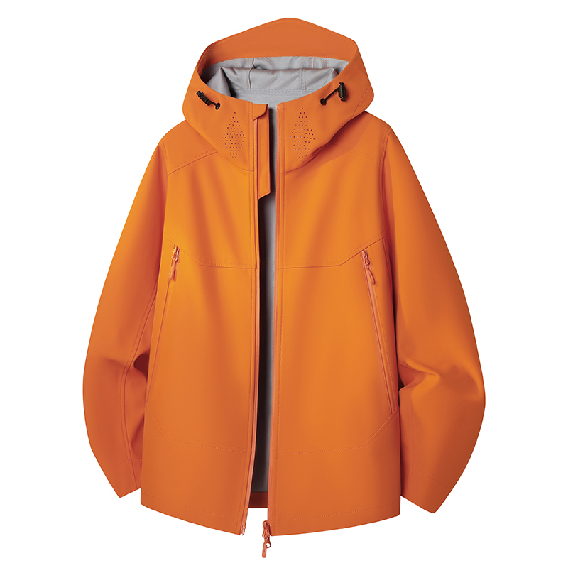 Spring and Autumn Couple's Outdoor Softshell Jacket, Windproof and Waterproof, Hooded Casual Sports Mountaineering Jacket