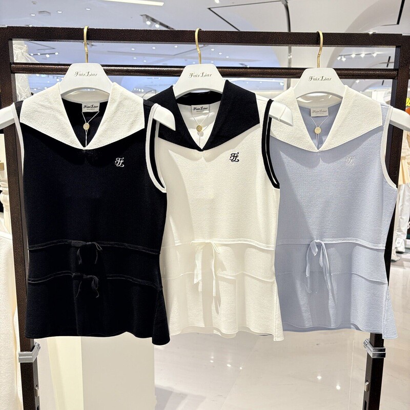 26 Summer Style Fairliar Golf Casual Women's Cool Knit Sleeveless Waist-Cinching Vest Sports Breathable 26 Summer Style Fairliar Golf Casual Women's Cool Knit Sleeveless Waist-Cinching Vest Sports Breathable
