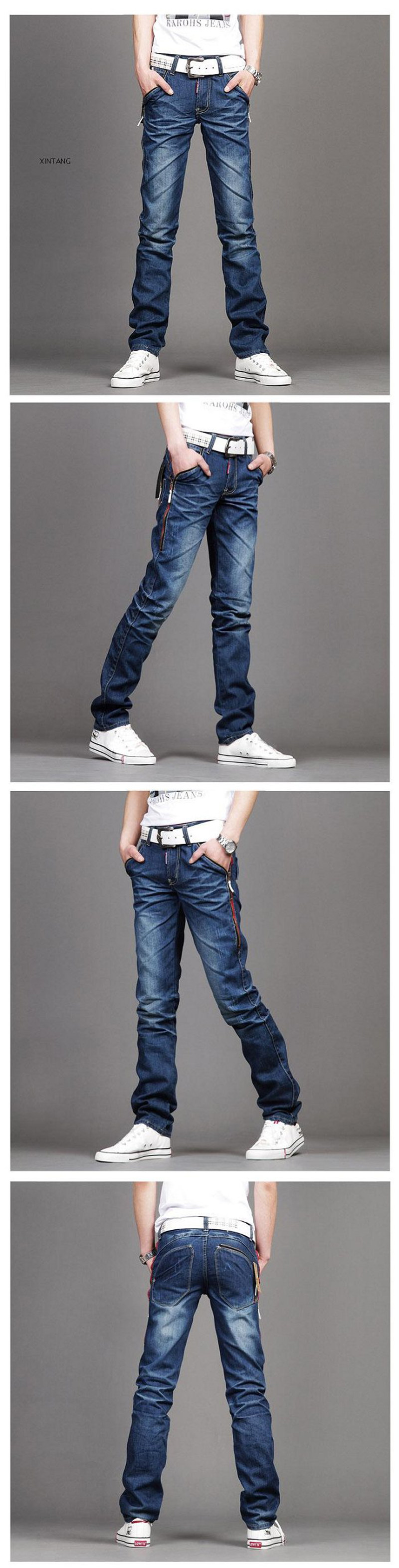 Jeans pour adolescent droite en vrac en coton pour été - Ref 1468820 Image 8