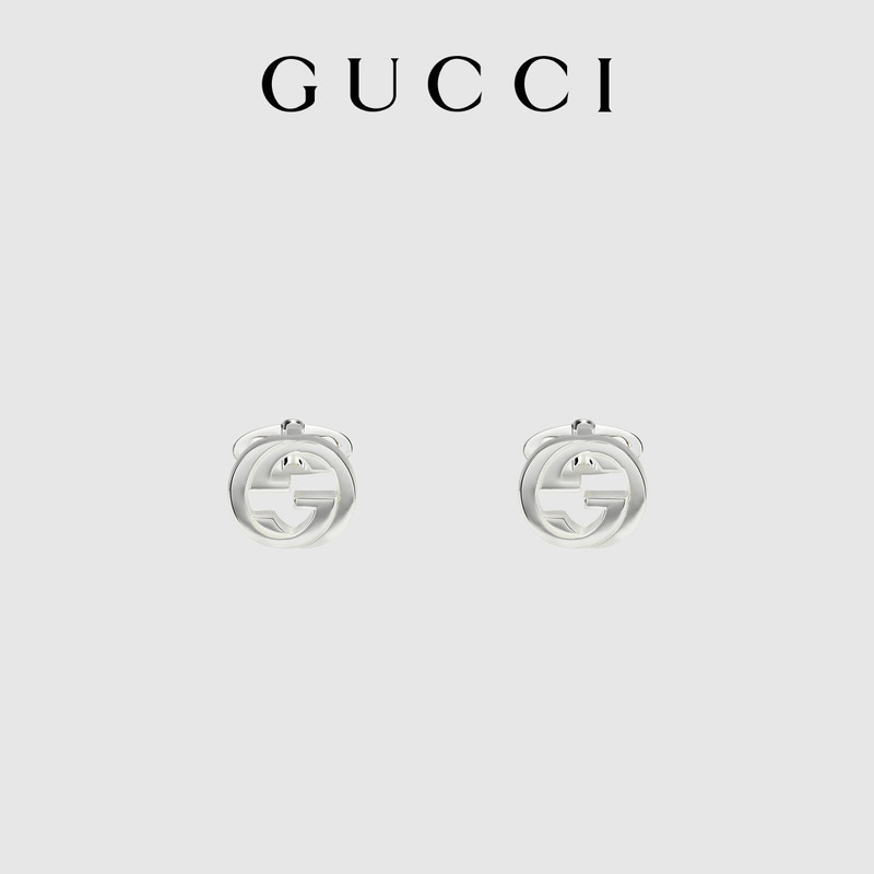 Gucci Gucci Interlocking Series Interlocking Double g Silver Cufflinks
