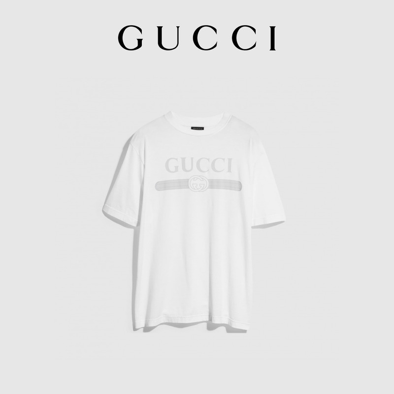 [New Style] Gucci Gucci Printed Knitted Cotton T-Shirt