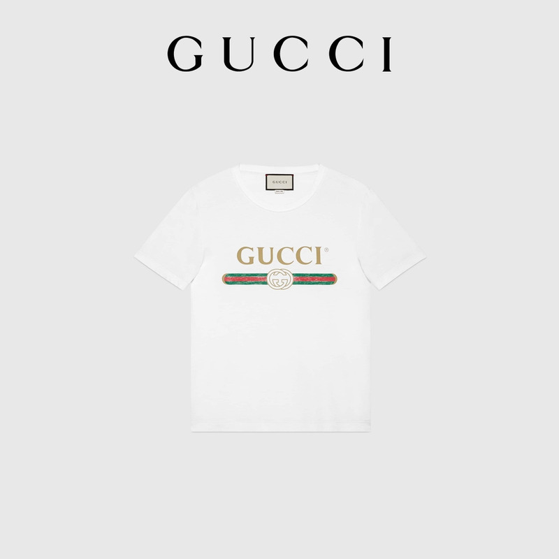 Gucci Gucci Men's Oversized T-Shirt with Gucci Logo Print