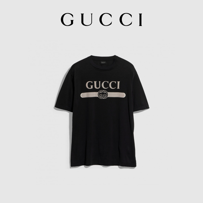 [New Style] Gucci Gucci Printed Knitted Cotton T-Shirt