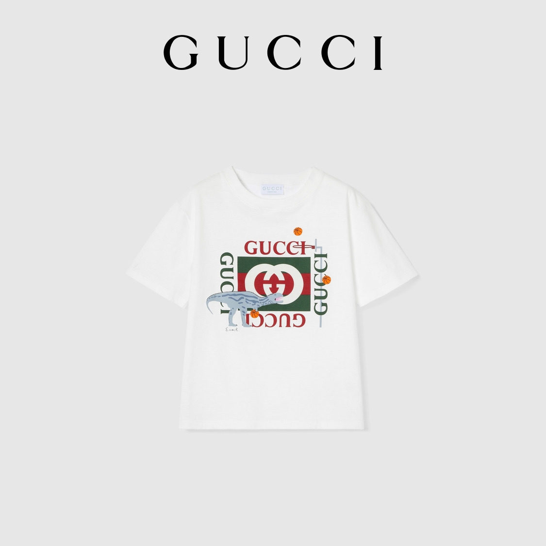 เสื้อยืดผ้าฝ้ายพิมพ์ลายของ Gucci สำหรับเด็ก