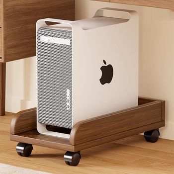 Solid wood office under-desk desktop host tray placement rack e-sports room wheeled removable chassis base bracket