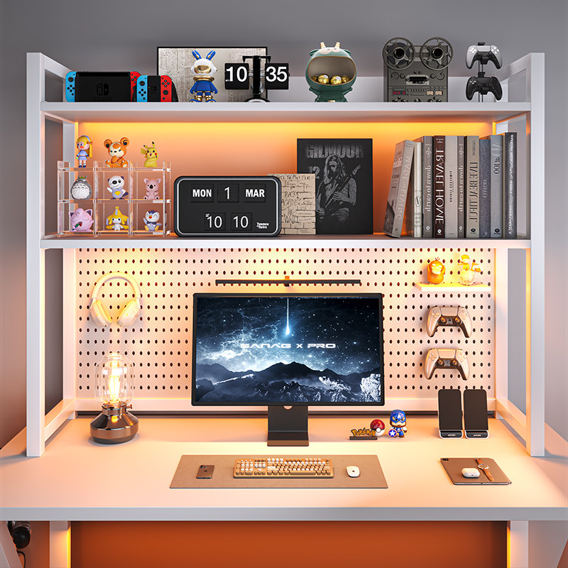 Desktop multi-layer simple bookshelf K multi-function student desk storage shelf iron hole board can be placed on the table