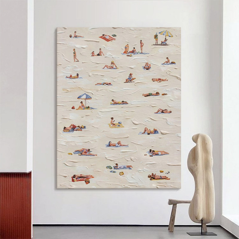 Hand-Painted Oil Painting of Sea Waves and Beach, Thick Texture Decorative Painting, Modern Minimalist Living Room Abstract Figure Niche Art Wall Art Hand-Painted Oil Painting of Sea Waves and Beach, Thick Texture Decorative Painting, Modern Minimalist Living Room Abstract Figure Niche Art Wall Art