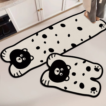 Kitchen special floor mat long h-strip foot mat cute animal non-slip anti-oil stain door mat lazy no-wash wipeable carpet