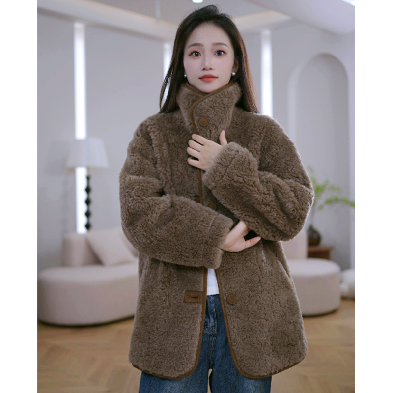 Tf226 New Style 100% Wool Coat for Women, Slimming Mid-Length, Warm and Thick, Reversible