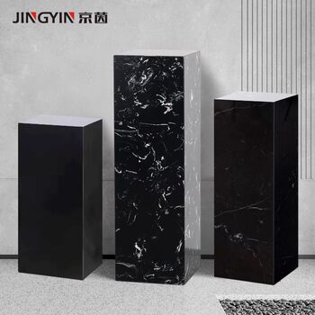 Italian minimalist marble base square stone pier entrance sculpture booth living room decorative flower z frame sofa side table