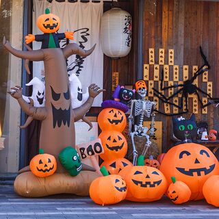 Halloween decorations, luminous large pumpkin lanterns, inflatable inflatable ornaments, shopping mall kindergarten scene layout props