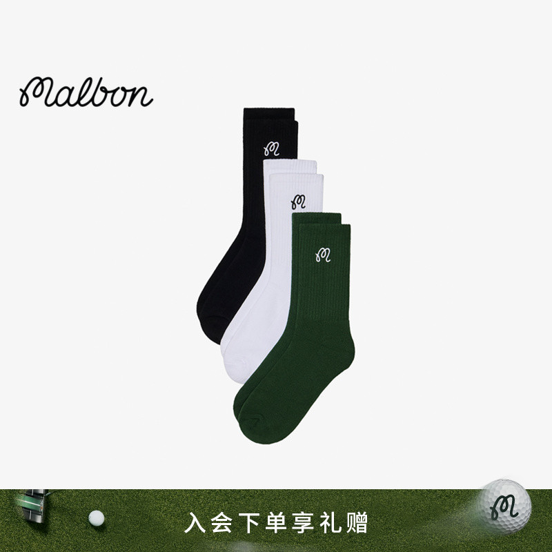 Malbon Golf Icons Unisex Letter Logo Casual Sports Multi-Color Mid-Calf Socks