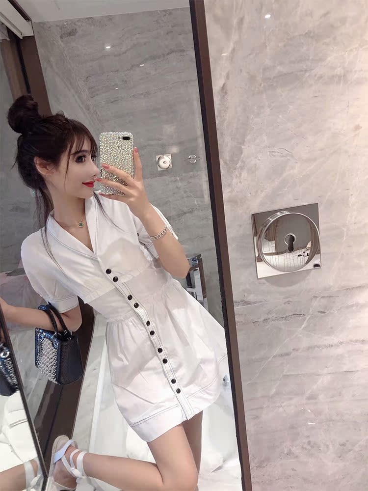 Mùa hè 2019 quý cô mới khí chất eo eo thon nữ rất thời trang hoang dã váy đỏ lưới - Sản phẩm HOT đầm babydoll
