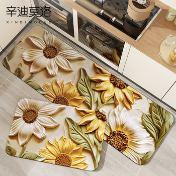Kitchen floor mat 20g24 new style wipe-free, water-absorbing, oil-absorbing anti-slip diatom mud dirt-resistant and oil-proof carpet