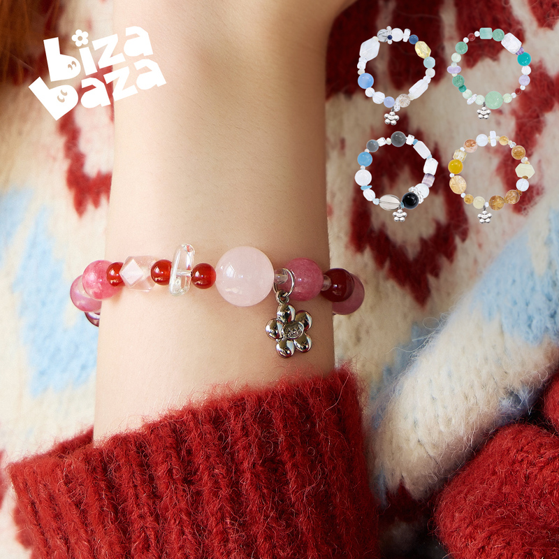 Bizabaza Handmade Natural Stone Bracelets Are a Gift for Girls, Energy Beaded Design Crystal Bracelets