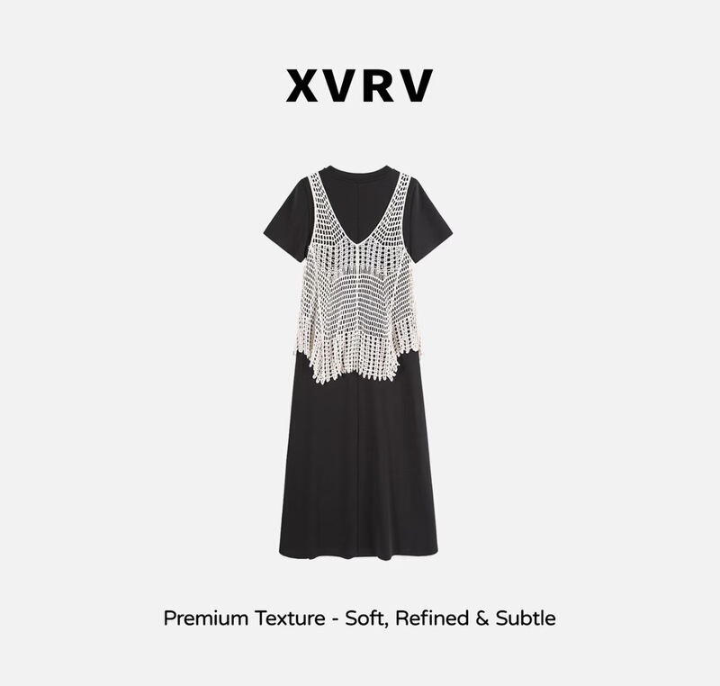 Xvrv · 2026 Summer New French Style Tassel Slimming Versatile Dress Set with a Flattering Fit