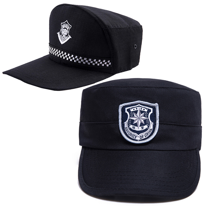 Security Hat Male Property Guard Work Clothes Accessories Training Mesh Hat Black New Summer Duck Tongue Training Hat