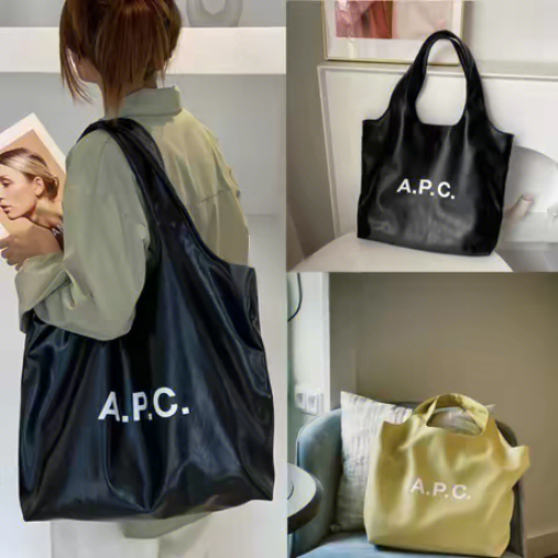 Hot-Selling Apc Men's and Women's Pu Leather Casual Shoulder Bag Handbag Canvas Bag Shopping Bag Men's and Women's Bags