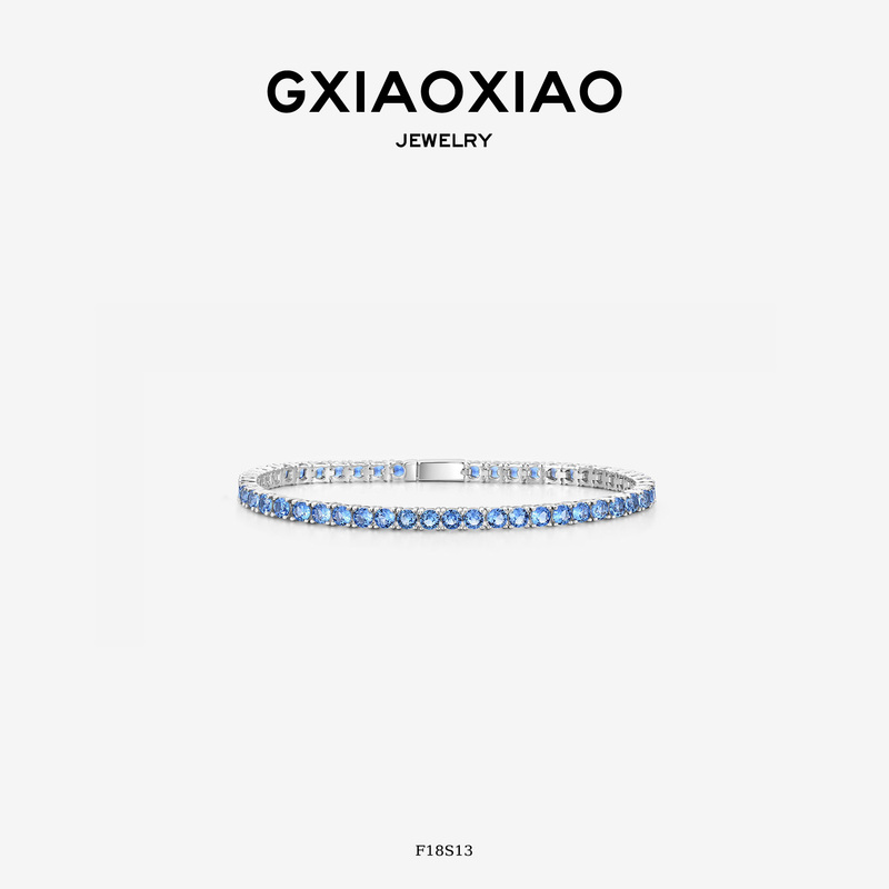 G Xiaoxiao High-End Tennis Chain Micro-Inlaid Bracelet for Women, New Sports Tennis Style Jewelry, Birthday Gift G Xiaoxiao High-End Tennis Chain Micro-Inlaid Bracelet for Women, New Sports Tennis Style Jewelry, Birthday Gift