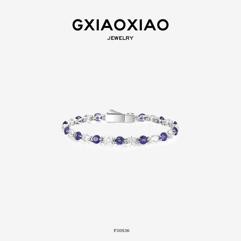 G Xiaoxiao High-End Tanzanite Tennis Bracelet for Women, Niche Light Luxury, Elegant and Sophisticated, Birthday Gift G Xiaoxiao High-End Tanzanite Tennis Bracelet for Women, Niche Light Luxury, Elegant and Sophisticated, Birthday Gift