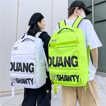 Workwear style large-capacity backpack, women's backpack, trendy travel bag, student school bag, boy's outdoor equipment fitness bag