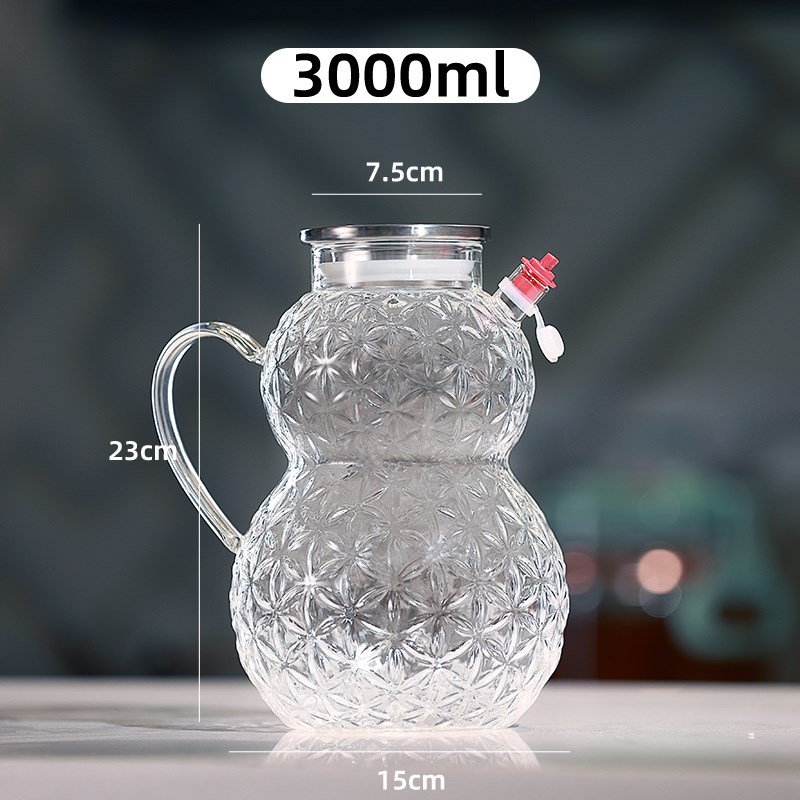 T4kzi German glass wine bottle empty bottle sealed high-grade high borosilicate gourd N reed soaked wine bottle repackaged wine storage container