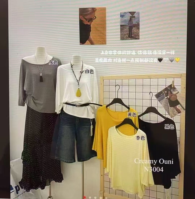 【Spring New Arrivals, Body Covering Magic】New Round-Neck Multi-Color Loose Butterfly Sleeve Top 04091