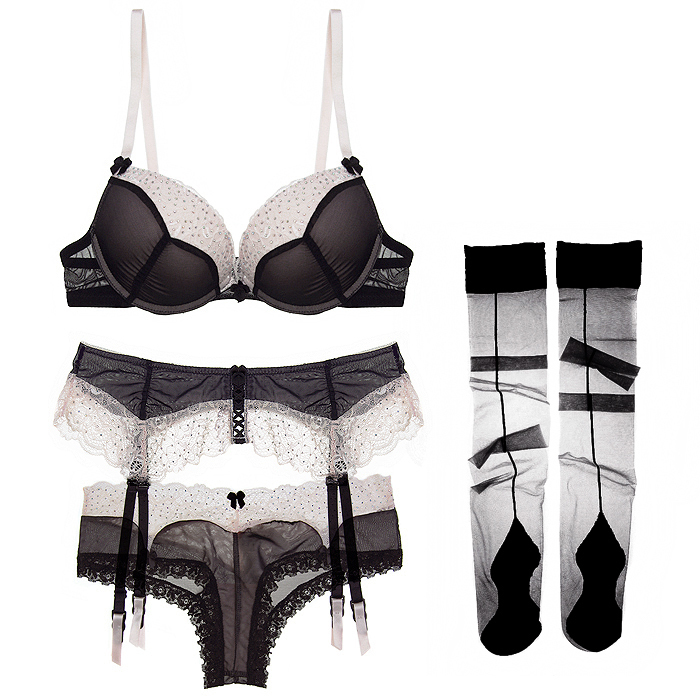 Luxurious Hot Diamond Soft Lace European and American Side Thick Sponge Cup Bra T-Pants T-Shaped 4-Piece Set with Garters Luxurious Hot Diamond Soft Lace European and American Side Thick Sponge Cup Bra T-Pants T-Shaped 4-Piece Set with Garters