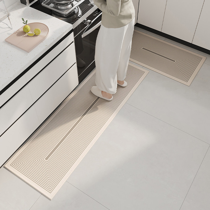 Kitchen dirt-resistant dust-removing floor mats anti-slip and anti-fall floor mats wear-resistant carpets can be customized no-wash and wipeable household strips