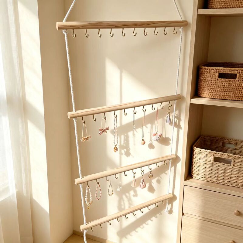 Creative Wooden Sock Rack Storage Wall-Mounted Display Rack Bracelet Display Rack No-Drill Necklace Keychain Holder Creative Wooden Sock Rack Storage Wall-Mounted Display Rack Bracelet Display Rack No-Drill Necklace Keychain Holder