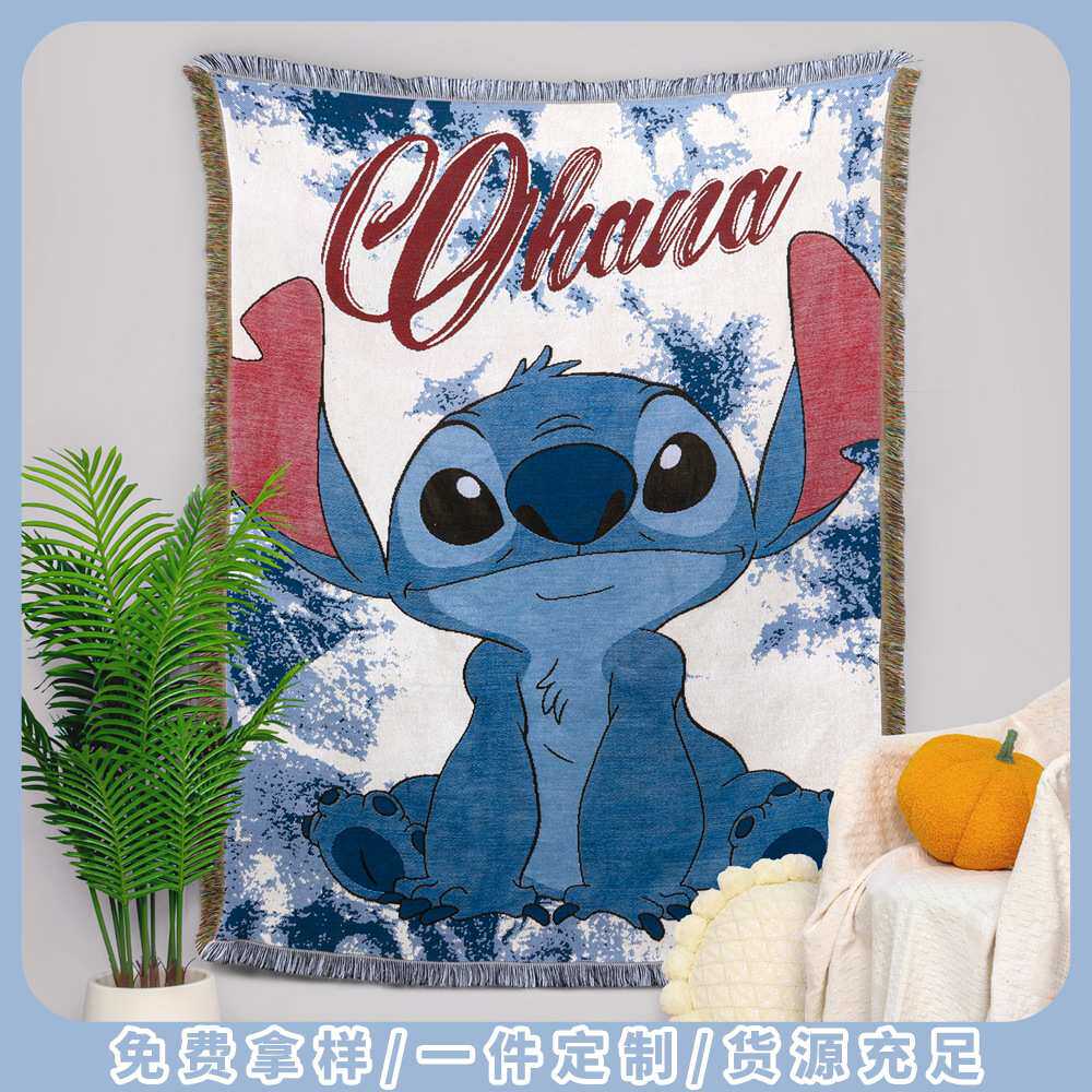 Cross-border retro Stitch cartoon tapestry carpet bay window cushion sofa towel sofa blanket outdoor camping blanket picnic mat