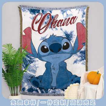 Cross-border retro stitch cartoon tapestry carpet bay window cushion sofa towel sofa blanket outdoor camping blanket picnic mat