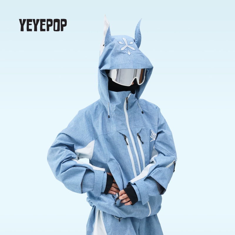 Yeyepop Denim Doberman 2027 New Ski Suit for Women and Men, Waterproof, Windproof, Cold-Proof, Professional, Thickened and Warm Yeyepop Denim Doberman 2027 New Ski Suit for Women and Men, Waterproof, Windproof, Cold-Proof, Professional, Thickened and Warm