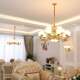American Chandelier All-Copper Living Room Lamp Modern Simple Luxury Atmospheric Dining Room Bedroom Chandelier European Style Lamps