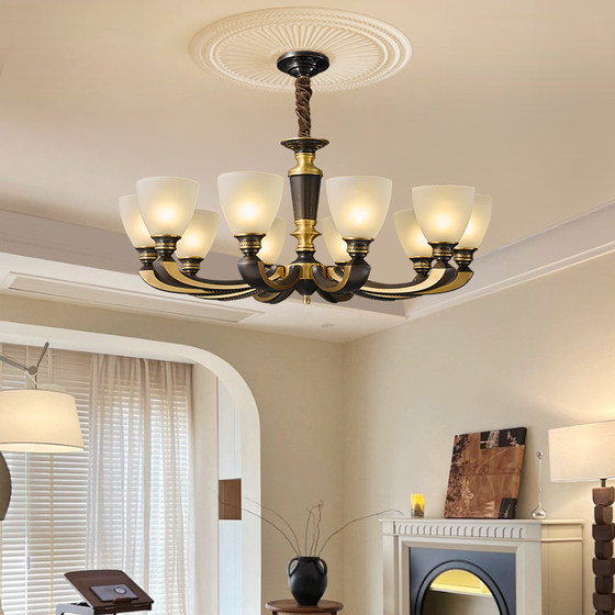 American Chandelier, Elegant and Luxurious Living Room Lamp, Modern Restaurant, Scandinavian Simple, Creative and Personalized Bedroom Lamp, All Copper Lamp