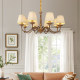 American-Style Living Room All-Copper Chandelier, Dining Room Lamp, Simple and Elegant Nanyang Villa Retro-Style Bedroom Lamp, Chandelier Lighting Fixtures