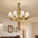 New American-Style Chandelier, All-Copper, Simple Modern Country Style for Living Room, Master Bedroom, Study, Vintage Villa, Dining Room Lighting Fixtures