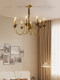 All-Copper French Living Room Chandelier, Medieval Wabi-Sabi Style Candle Lamp, Bed and Breakfast Log Style American Retro Bedroom Dining Room Lamp