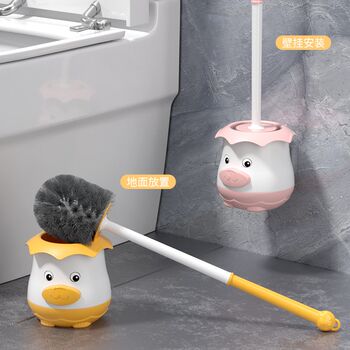Household bathroom cleaning brush, punch-free, wall-mounted toilet brush, no dead angle toilet brush, toilet cleaning set artifact