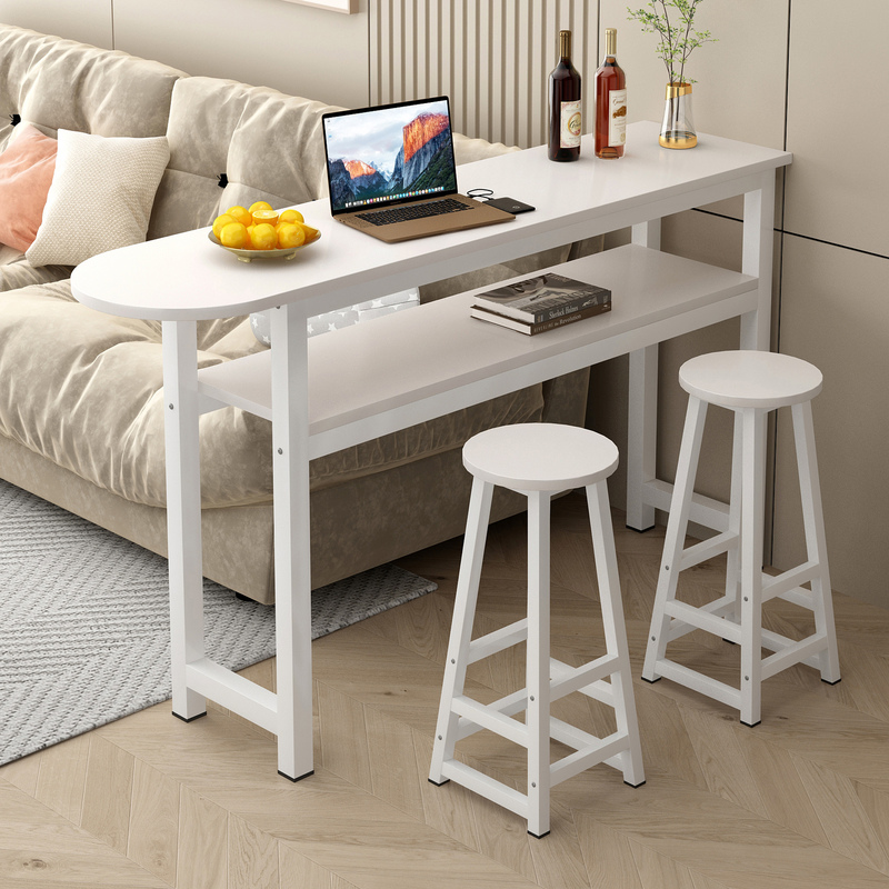 Bar Table Against the Wall, Home-Use High Table, Simple Living Room Partition Long Table, Bar Table, Milk Tea Shop Table and Chair Set