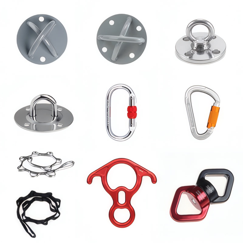 Aerial Yoga Hammock, Special Fixed Plate for Yoga Studios, Single-Point Rotating High-Altitude Silk Satin Carabiner Accessory Set Aerial Yoga Hammock, Special Fixed Plate for Yoga Studios, Single-Point Rotating High-Altitude Silk Satin Carabiner Accessory Set
