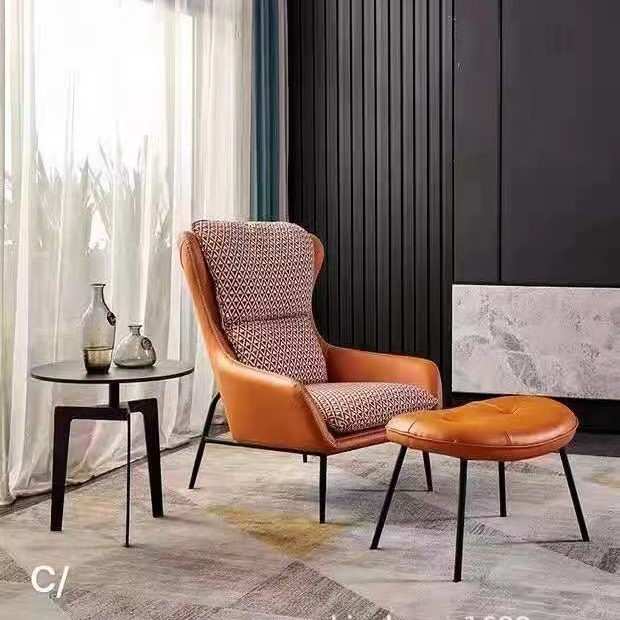 Nordic leisure home decoration lunch break sofa chair home lazy sofa balcony fabric sofa single recliner
