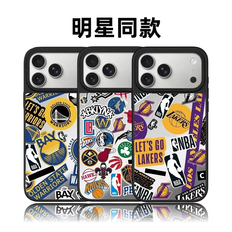 Co-Branded Basketball Nba Lakers Warriors Team Logo 16Pro Compatible Iphone17Promax Apple 15Plus Phone Case 14 Magnetic 13 Personalized Huaqiangbei Alternative Trendy Case for Men