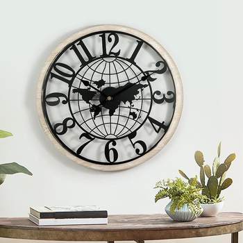 Light luxury creative wall clock living room decoration wooden clock home clock decoration silent clock retro wall decoration