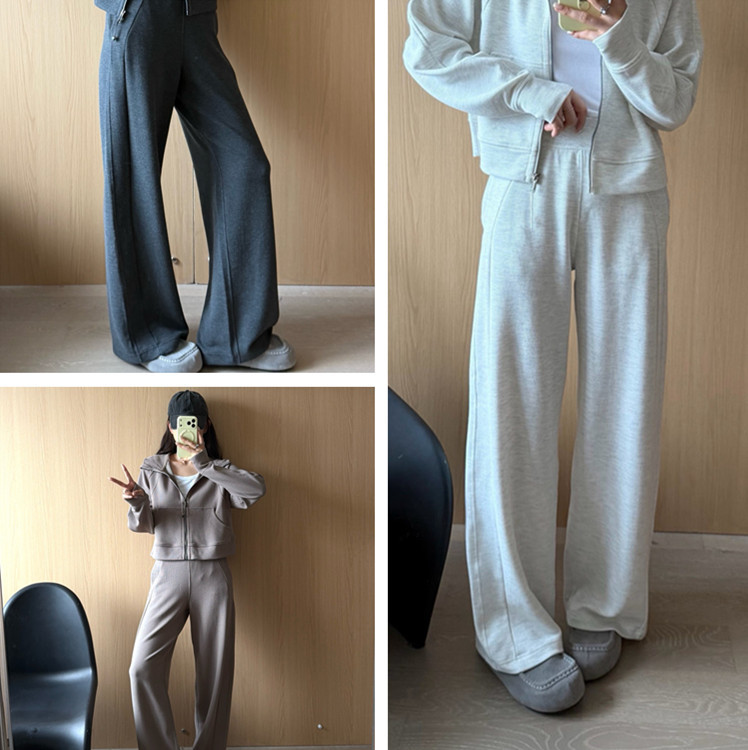 Qingdao Original Warehouse Waffle Commuter Solid Color Fitness Sports Sweatpants Elastic Waist High Waist Golf Pants for Women Qingdao Original Warehouse Waffle Commuter Solid Color Fitness Sports Sweatpants Elastic Waist High Waist Golf Pants for Women