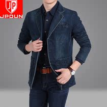 Mens Denim Jacket Spring Fall Jacket Mens Clothing Han Edition Small Suit Casual West Suit Tide Mens Singles West