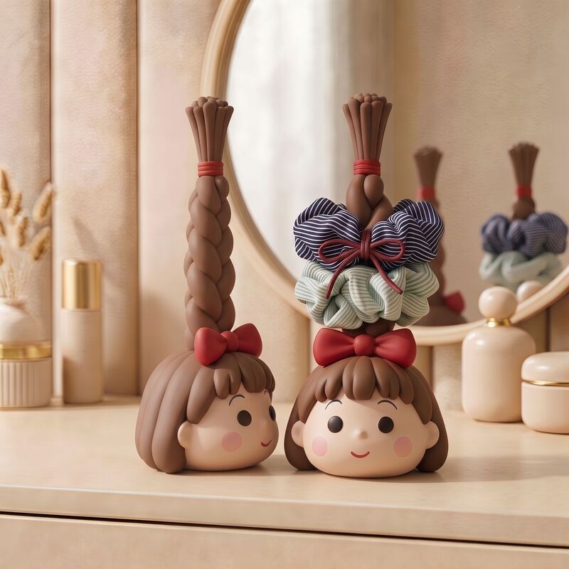 Cute Cartoon Hair Tie Jewelry Holder, Desktop Ornament, Creative Birthday Gift